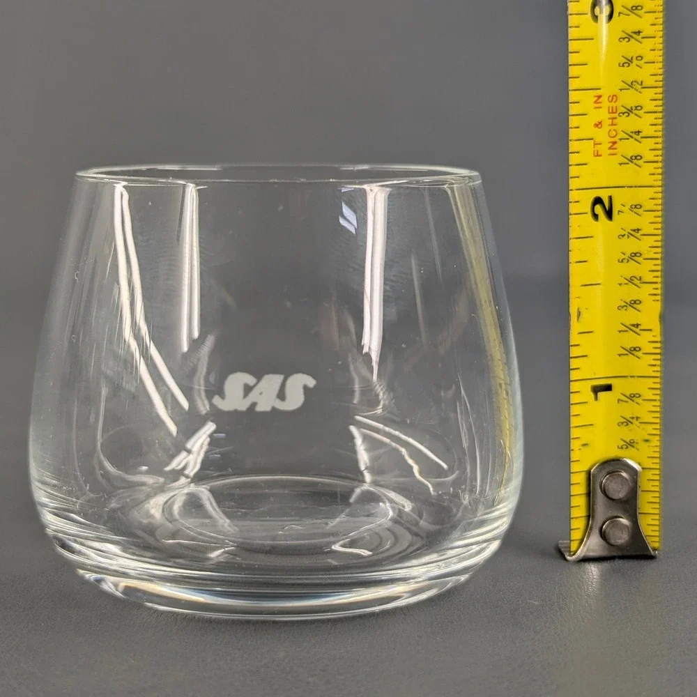 SAS Scandinavian Airlines System Glass Tumblers Set of 5 Logo Etched Clear